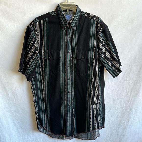 American Hero vertical stripe button-down shirt, size L - Picture 1 of 8